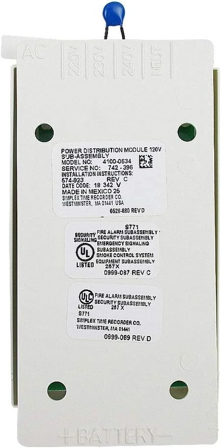 Simplex 4100-0634 Power Distribution Module 120V