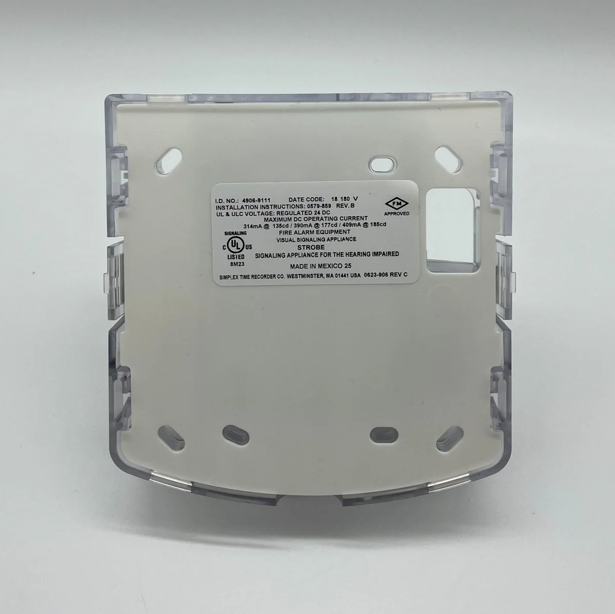 Simplex 4906-9111 Strobe VO White Hi-Cd Non-Addressable
