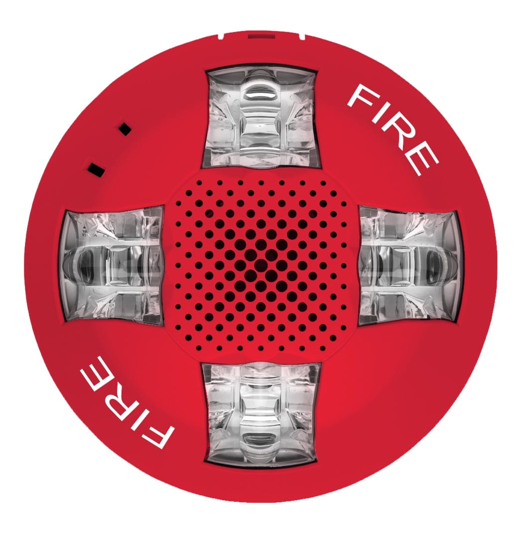 Edwards EST GCAVRF Red Ceiling Horn strobe