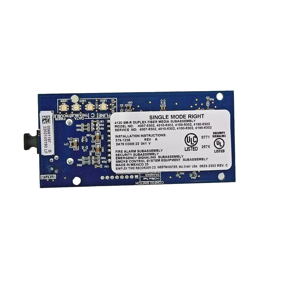 SIMPLEX 4007-6302 Card Right Port Single-Mode 4120 Dplex Fiber Media