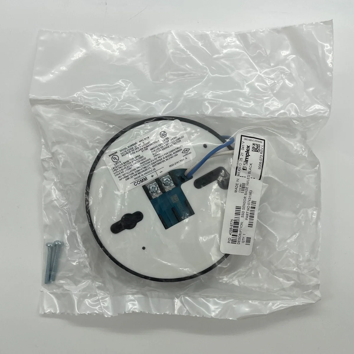 SIMPLEX 4098-9775 Sensor Base Black