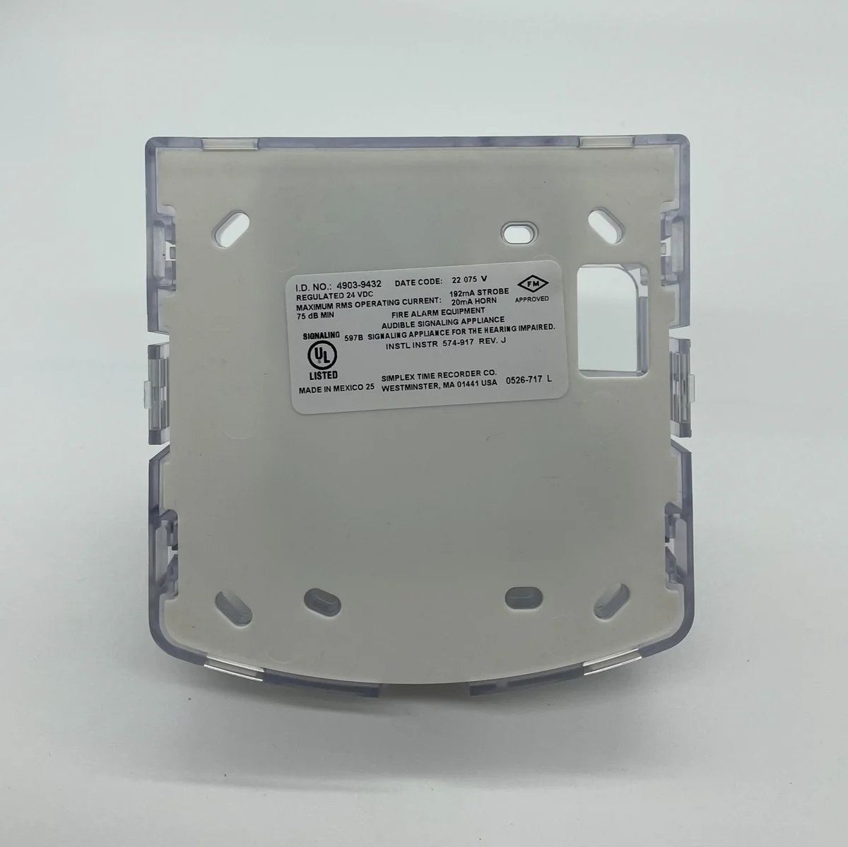 SIMPLEX 4903-9432 TrueAlert Non-Addressable Horn Strobe