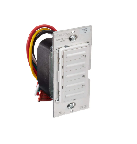 Leviton LTB60-1LW - Decora Preset Resistive/Inductive 60-Minute Countdown Timer
