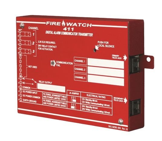 Fire-Lite 411 Three-channel, dual-line