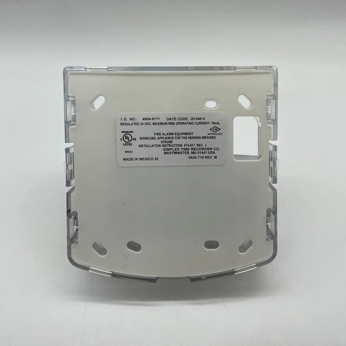 Simplex 4904-9171 TrueAlert Non-Addressable Strobe