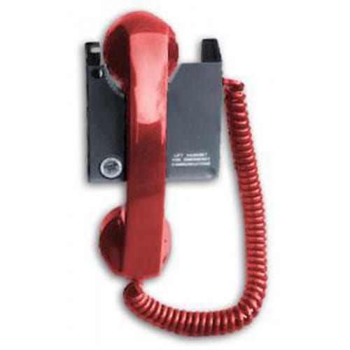 Edwards EST 6830-5A-4 Telephone Handset, Push-To-Talk, Red