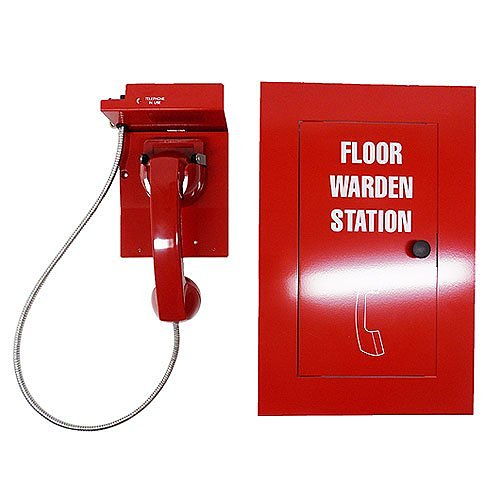 Edwards EST 6830-NY-S4 Remote Telephone Warden Station, Red