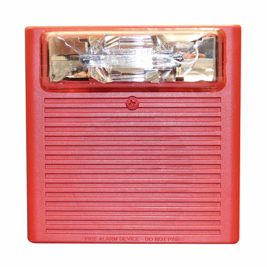 Wheelock ASWP-2475W-FR Horn Strobe, Red, Fire, 24V