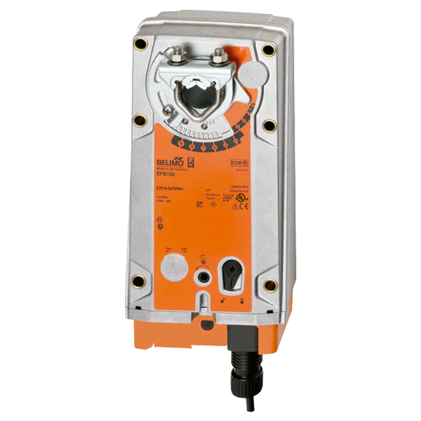 Belimo EFB120 Damper Actuator, 270 in-lb [30 Nm], Spring return, AC 100...240 V, On/Off