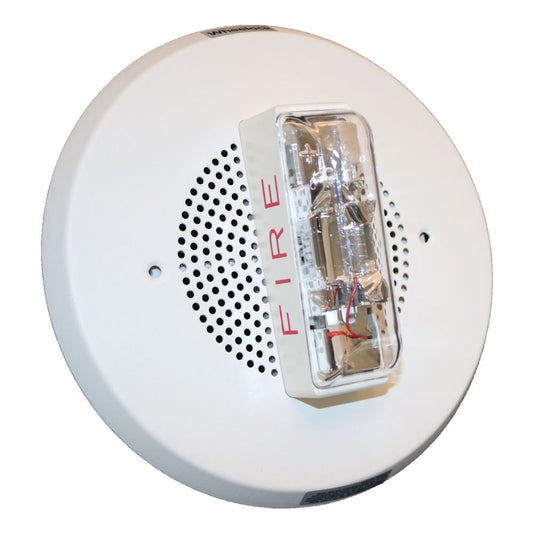 Wheelock E90-24MCC-FW Speaker Strobe, Ceiling, 24VDC, White