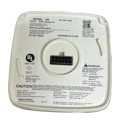 Gentex SR Photoelectric Smoke Detector w/ Relay
