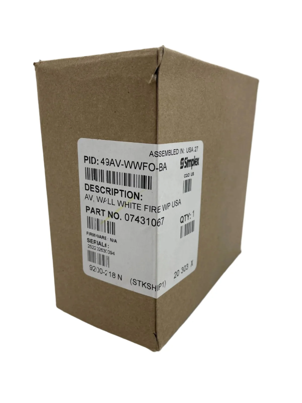 SIMPLEX 49AV-WWFO-BA