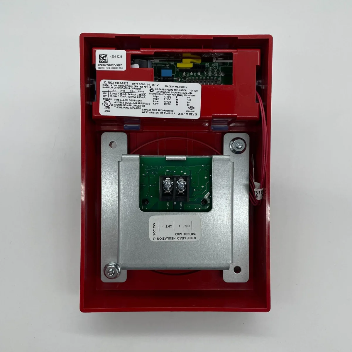 Simplex 4906-9228 TrueAlert Multi-Candela Horn Strobe ...