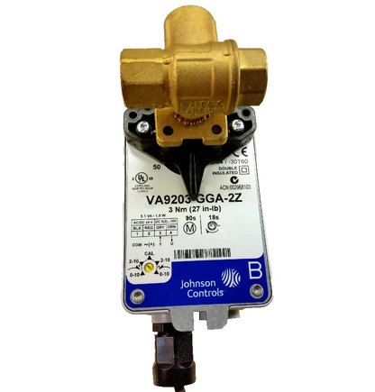 Johnson VG1845AD+923GGA 1/2" 3-Way Ball Valve 1.2CV 0-10V Control & Feedback