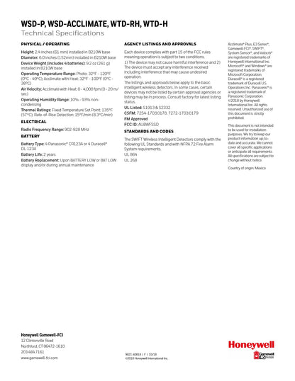 Gamewell-FCI WSD-P Intelligent Wireless Photo Detector