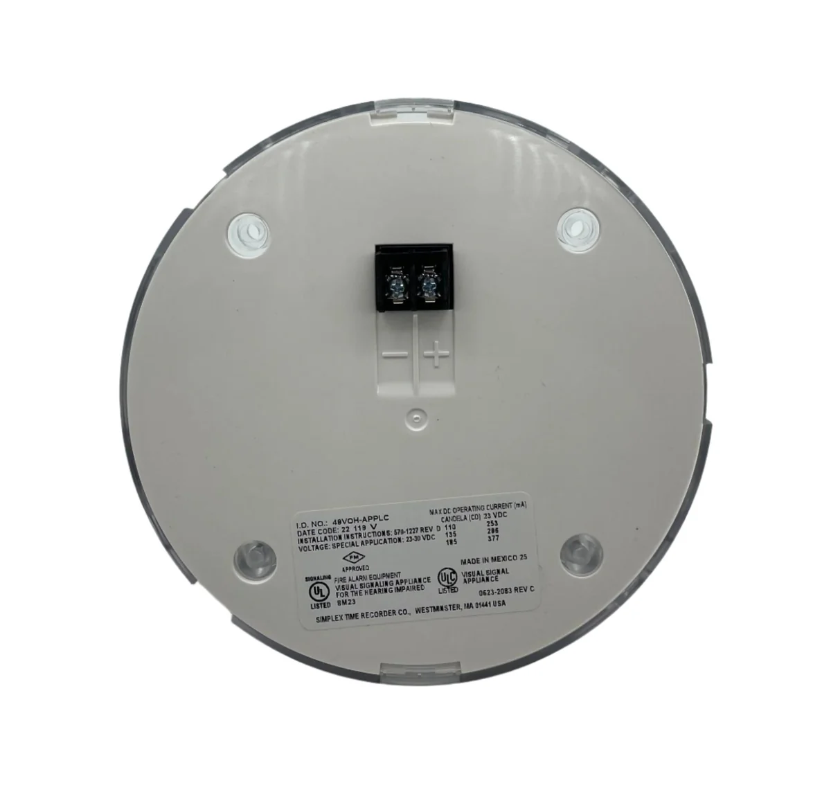 Simplex 49VOH-APPLC TrueAlert ES Addressable Strobe