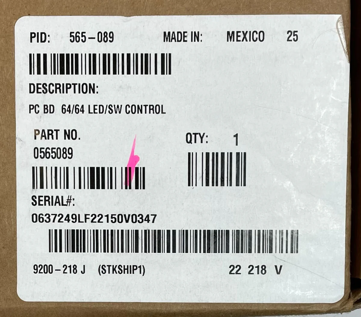 Simplex 565-089 PC Board 64/64 Led/Sw Control