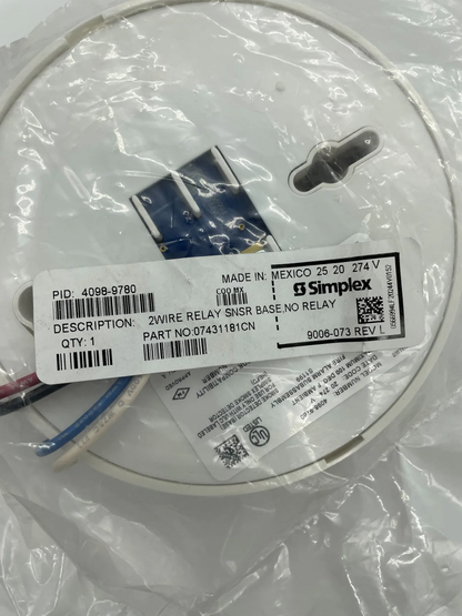 Simplex 4098-9780 2-Wire Sensor Supervised Relay Base SimplexSKU: 4098-9780