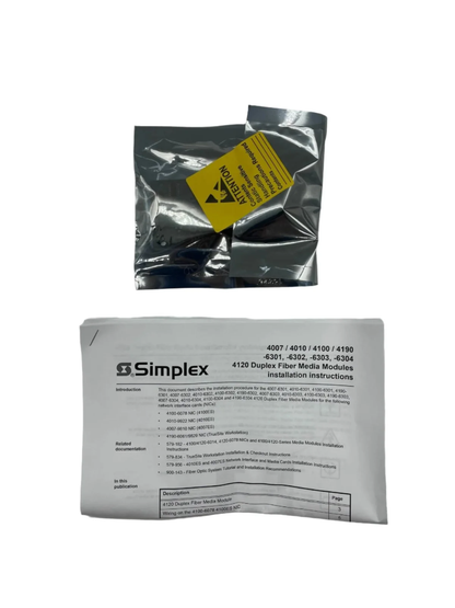 Simplex 4100-6302 Single-Mode Fiber Media Card