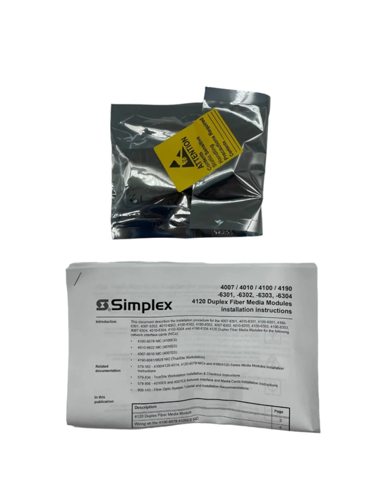 Simplex 4100-6302 Single-Mode Fiber Media Card