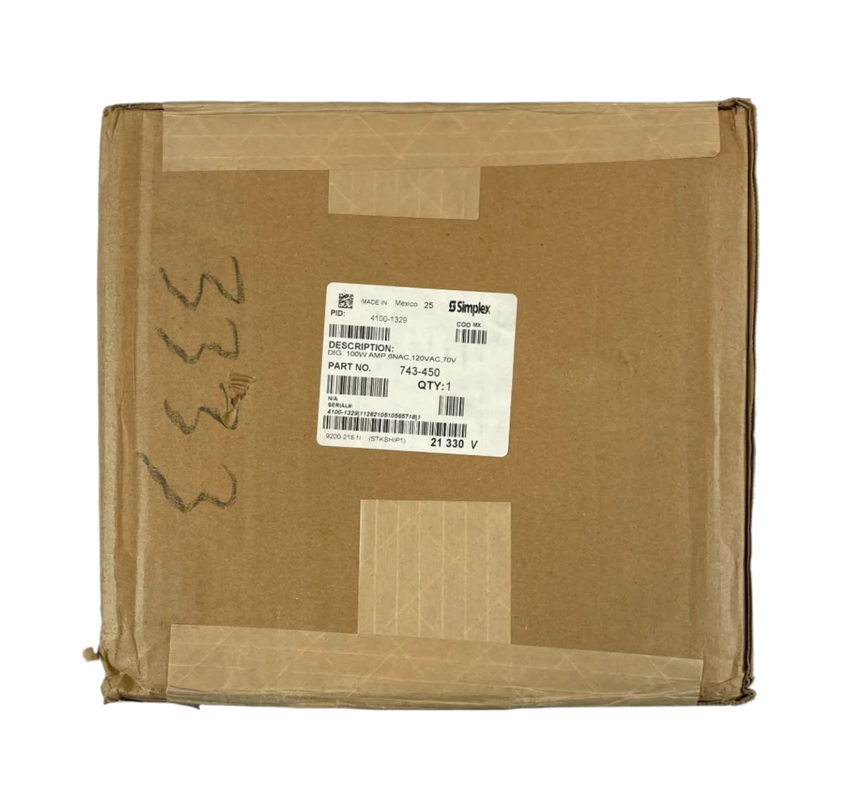 Simplex 4100-1329 100 W Amplifier, 70.7 VRMS, 120 VAC, 60 Hz