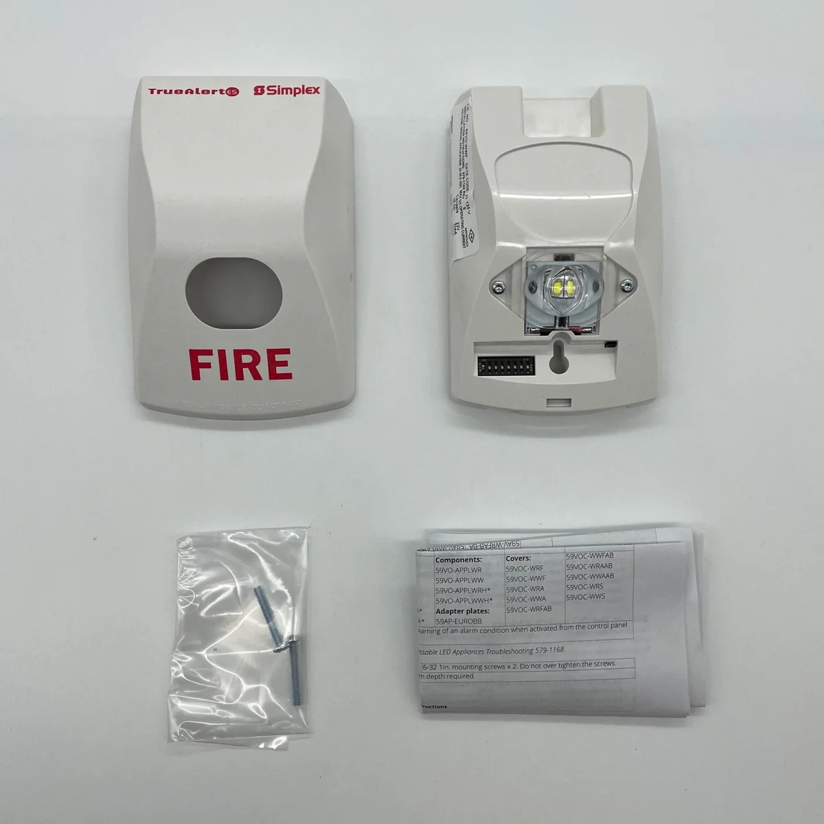 Led Fire Notifiers Simplex 59VO-WWF TrueAlert ES LED Addressable Strobe ...
