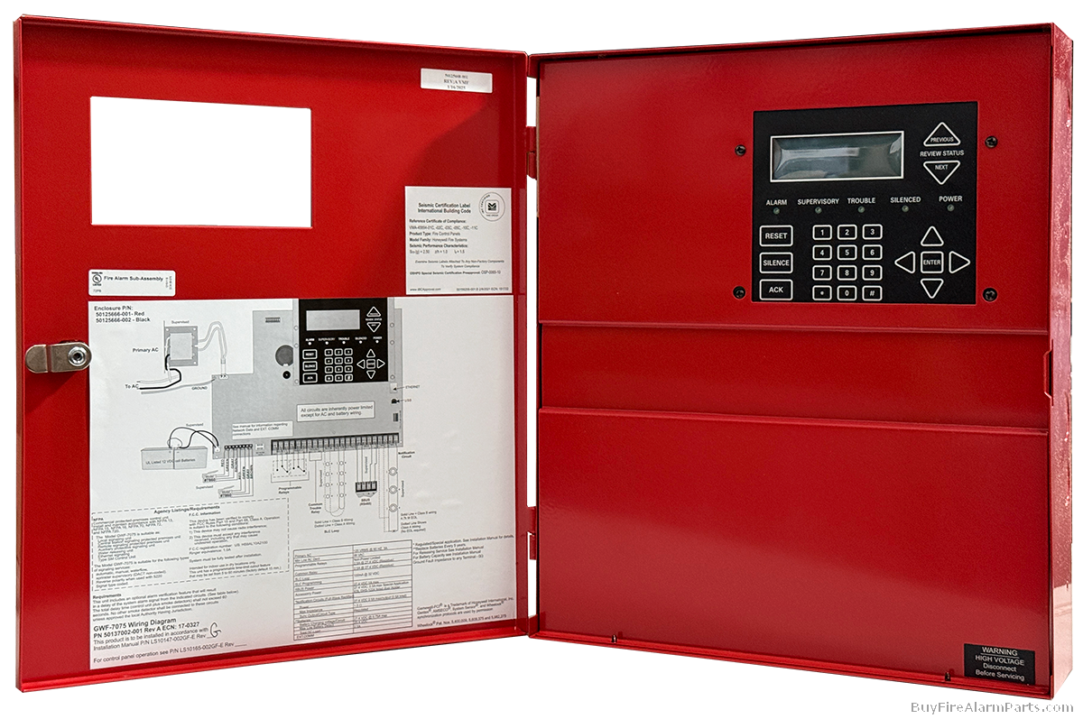 Gamewell-FCI GWF-7075 Intelligent Addressable FACP (Red Cabinet)