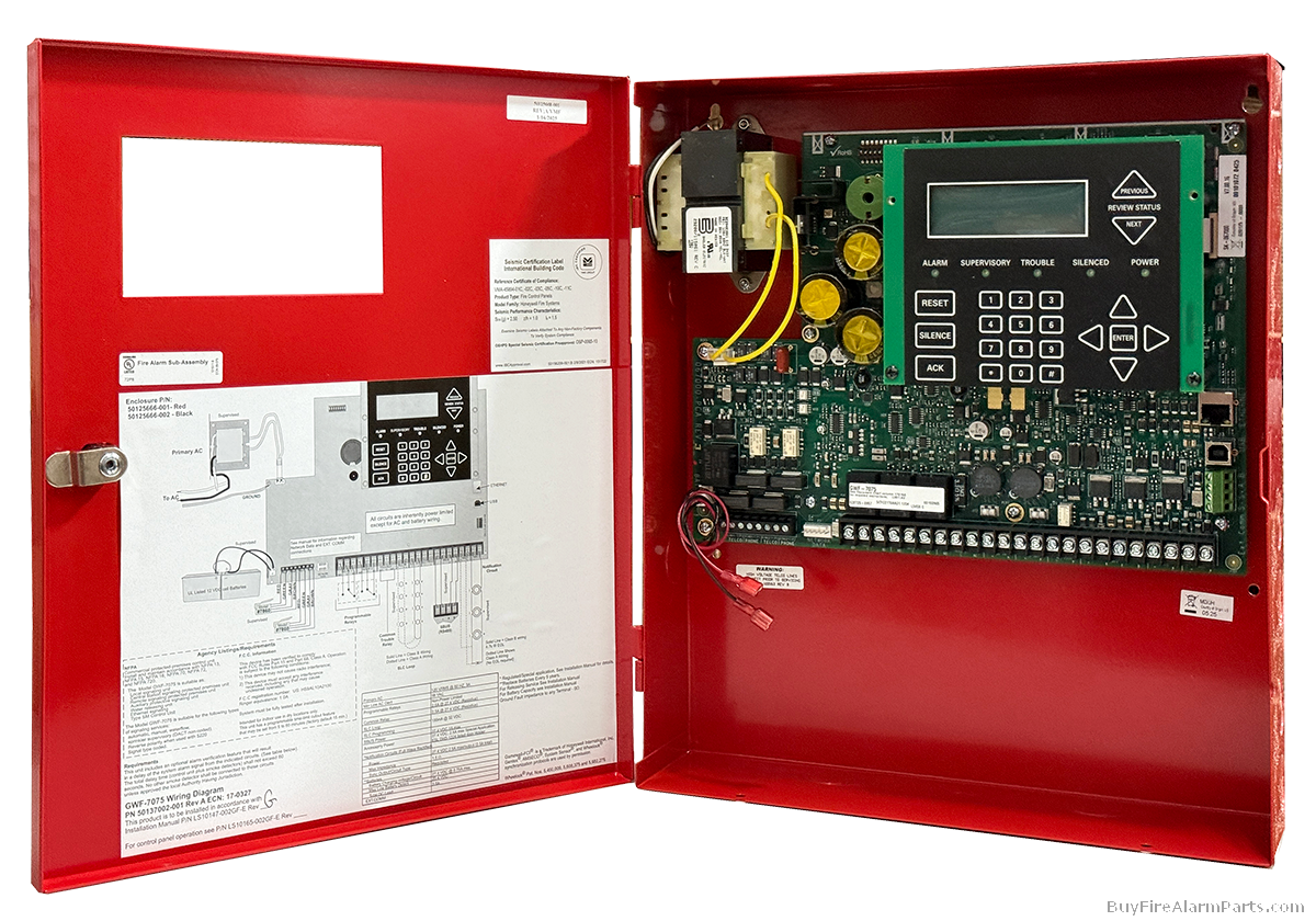 Gamewell-FCI GWF-7075 Intelligent Addressable FACP (Red Cabinet)