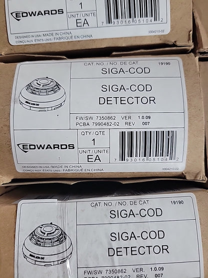 NEW EDWARDS EST SIGA-COD CO CARBON MONOXIDE ADDRESSABLE DETECTOR NEW in BOX
